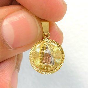 Womens Virgen de Guadalupe Pendant 14K GF 18x15mm/Dije de la Virgen de Guadalupe